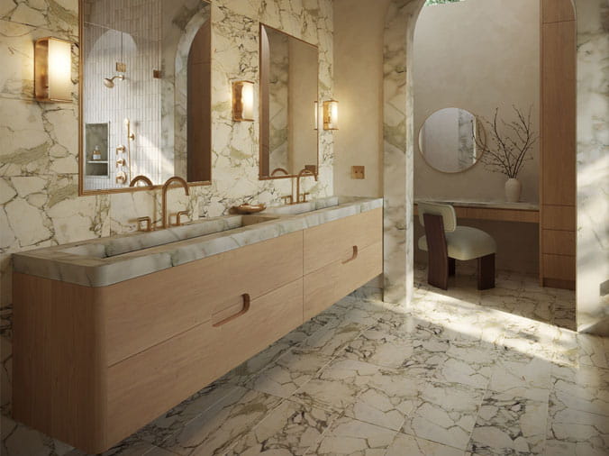 Luxury bathrrom shot from a dramatic angle