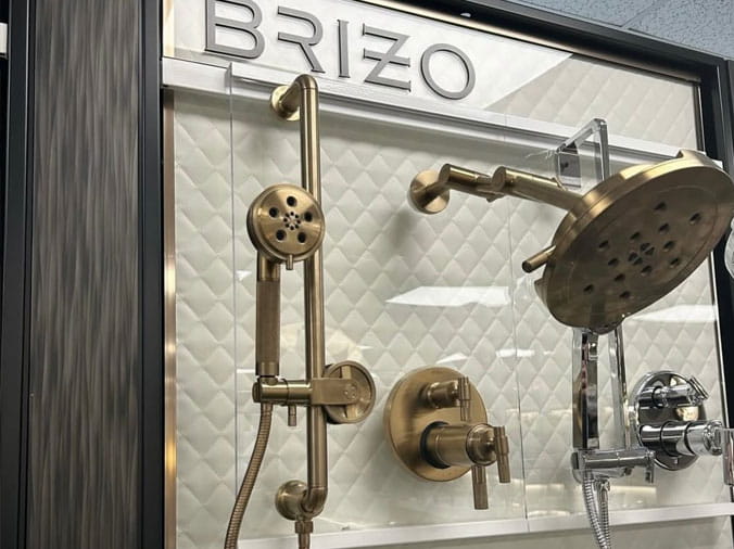 Brizo shower fittings at Crawford Plumbing Supply Kitchen & Bath Showroom, Itasca IL