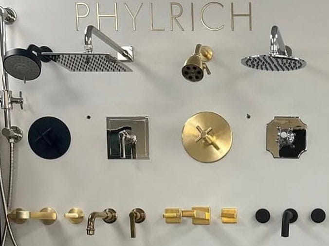 Phylrich shower fixtures at Crawford Plumbing Supply Itasca IL